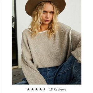 Free People Bardot Crop Sweater Pullover